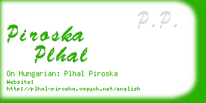 piroska plhal business card